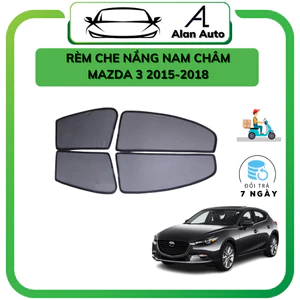 Rèm che nắng ô tô Mazda 3 2014-2019, che nắng hút nam châm theo xe, bộ 4 cánh.