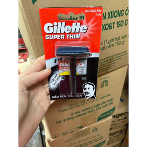 Dao cạo râu, bàn cạo râu gillette Super Thin đen lưỡi Platinum 1 cây