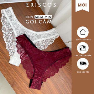 Quần lót ren nữ mềm mại gợi cảm nâng mông đỏ không lộ viền cao cấp Eriscos Q1003