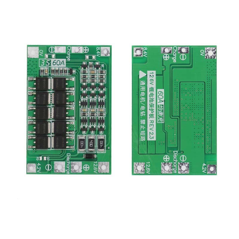 Mạch sạc 3s 60A. Mạch BMS bảo vệ sạc xả pin lithium 3S 12.6V Dòng xả ...