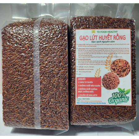 Gạo Lứt Huyết Rồng Hữu Cơ NPNFOOD Healthy Hỗ Trợ Giảm Cân, Tiểu Đường, Gạo Lứt Huyết Rồng Gói 1Kg