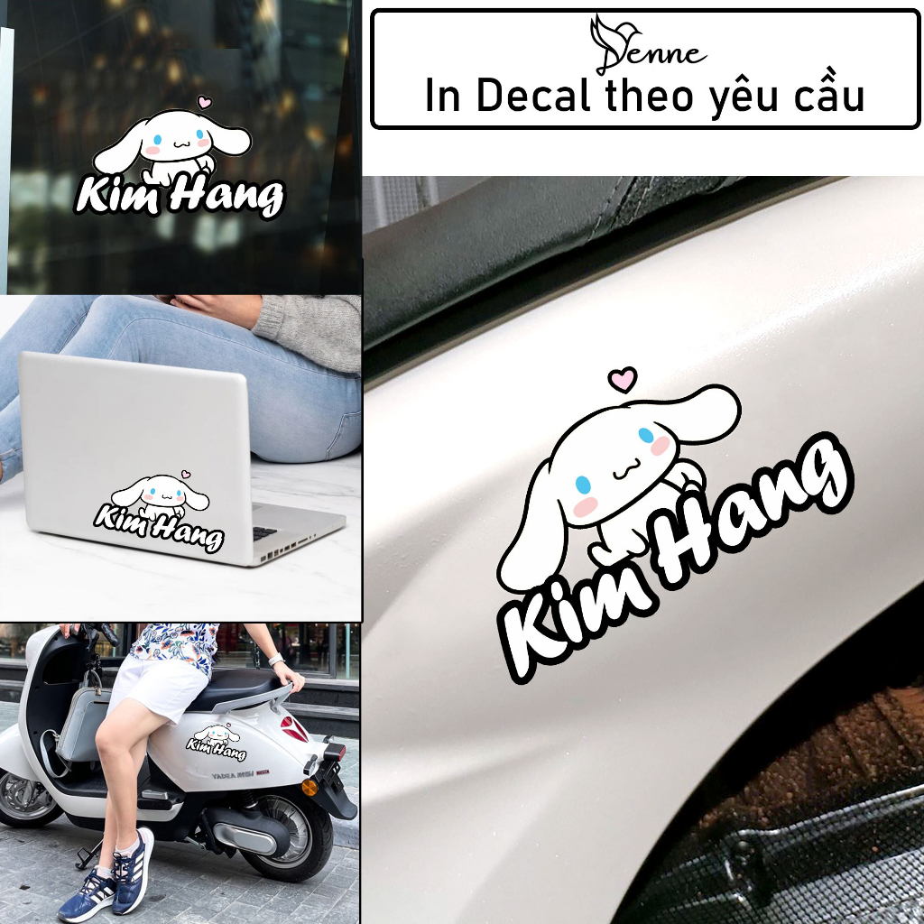 Tem dán xe in theo yêu cầu, tem tên theo yêu cầu, hình dán xe đạp điện ...