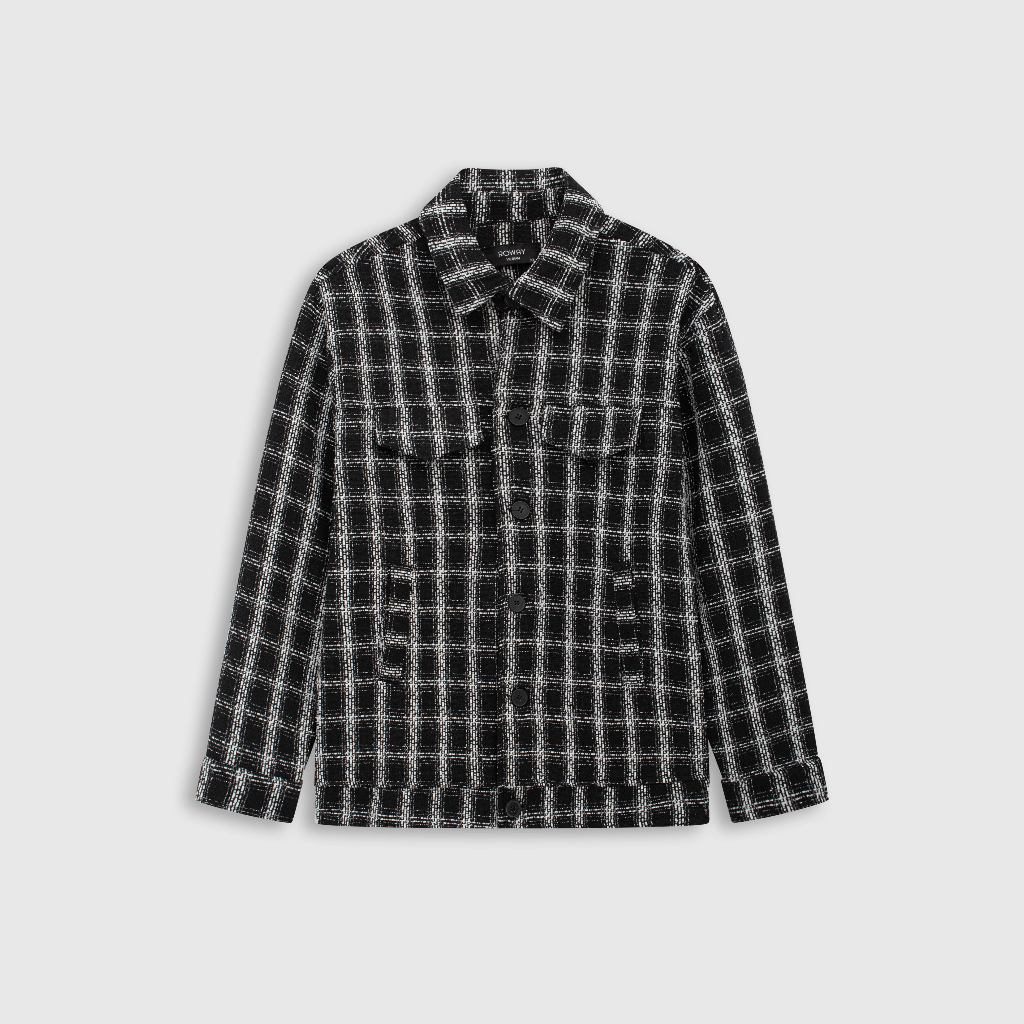 Áo khoác ROWAY chất liệu dạ tweed cao cấp | Dạ ô đen | Shopee Việt Nam