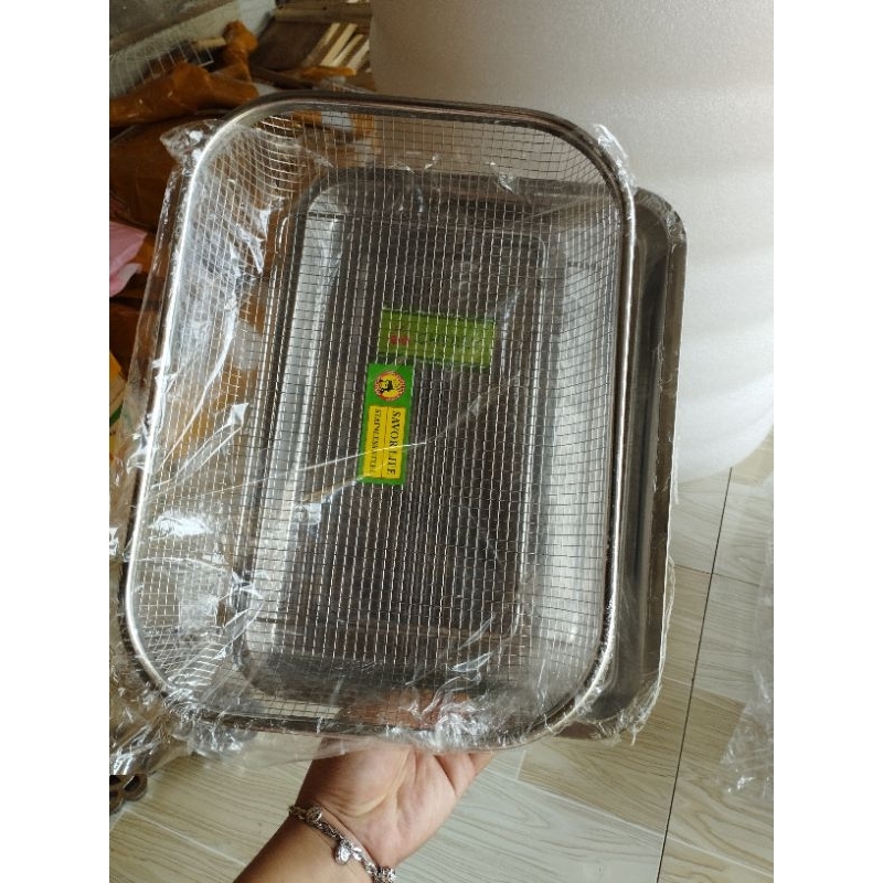 bộ rổ inox+ khay inox loại to | Shopee Việt Nam