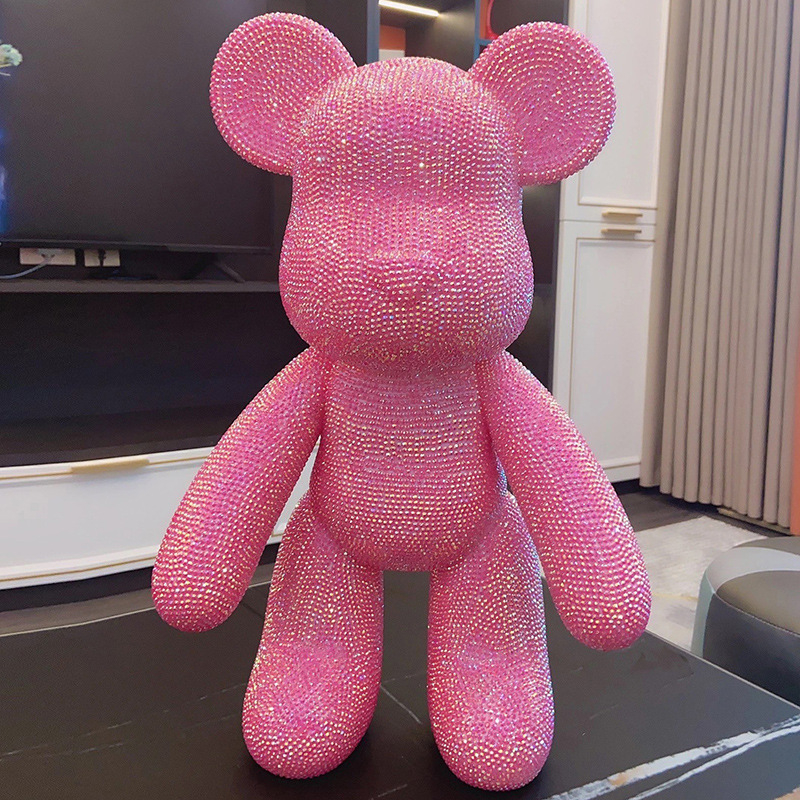 Bearbrick gấu tự đính đá size 8cm 23cm nhiều màu (combo đầy đủ gấu + đá + bộ đính + keo)ư