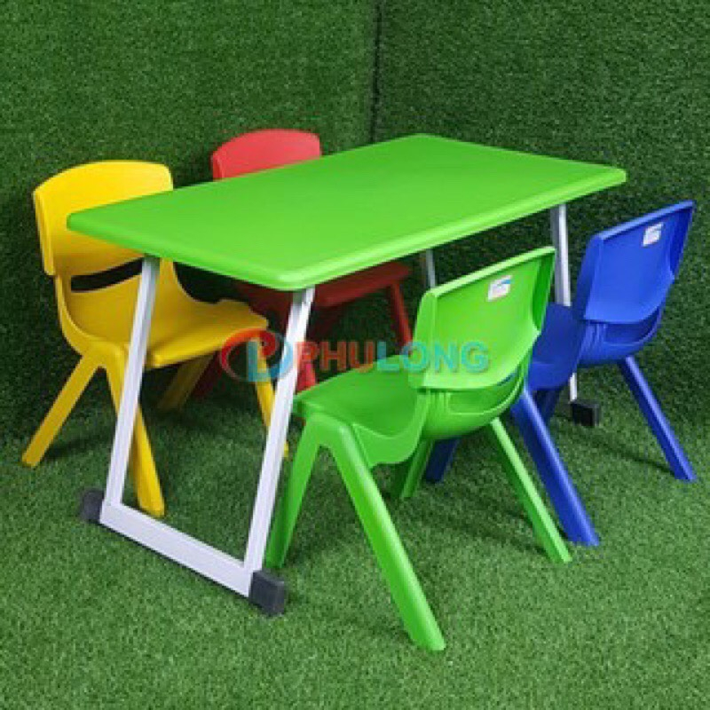 Bàn Nhựa Đúc Nguyên Khối Cho Bé Mầm Non, Bàn Mẫu Giáo Gấp Gọn Chân Vuông chắc chắc XẢ KHO