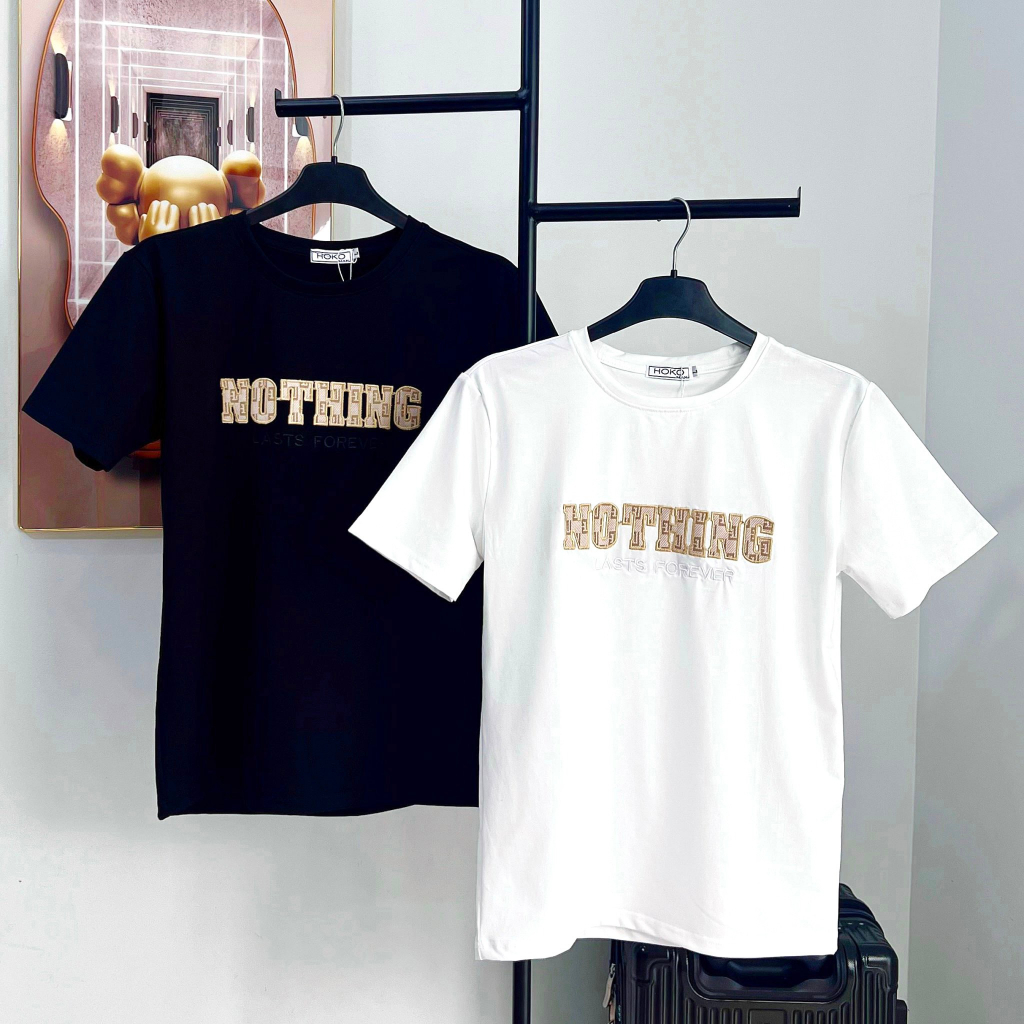 [iHKT.4] 45-90kg Áo Phông Nam, thêu Nothing, slimfit, rẻ, đẹp, bền, unisex, bigsize, thời trang