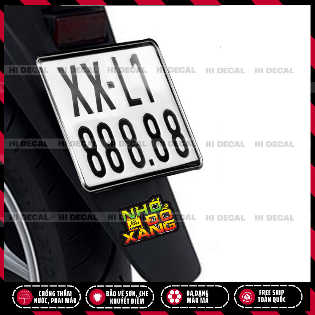 Tem chữ còn cái nịt, xe hộ nghèo, nhớ đổ xăng | Decal cao cấp chống nước chống phai màu