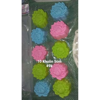 sét 10 khuôn hoa sen 5cm silicon