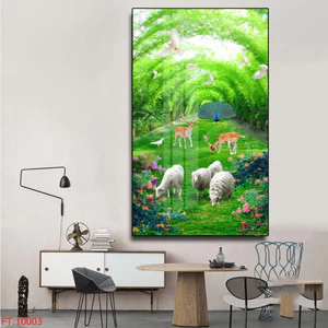 Tranh Treo Tường Phong Thủy đứng- IN UV 3D MIKA BÓNG BỀN ĐẸP