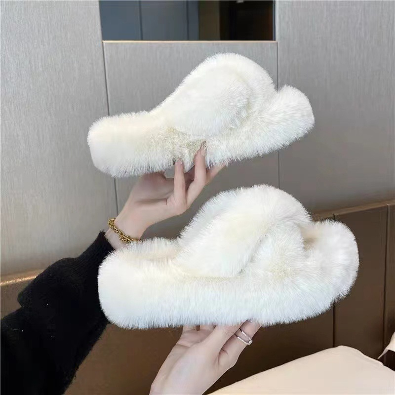 Dép Lông Nữ Đi Trong Nhà Êm Chân – Dép Bông Hàn Quốc Đế Mềm Chống Trượt