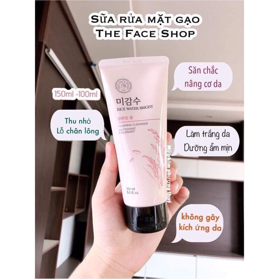 Sữa Rửa Mặt Gạo The Face Shop Hàn Quốc Làm Trắng Da Rice Water Bright Cleansing Foam TFS 150ml