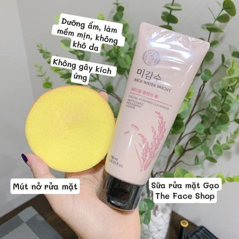 Sữa Rửa Mặt Gạo The Face Shop Hàn Quốc Làm Trắng Da Rice Water Bright Cleansing Foam TFS 150ml
