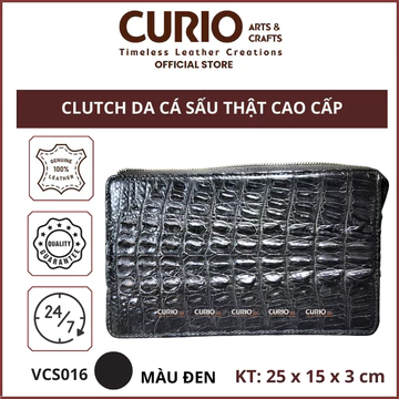 Women's Elegant Genuine Leather Clutch – Black · VCS016