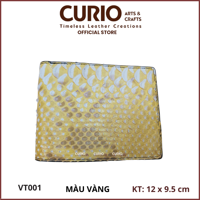Bóp Ví Da Trăn Thật 100% Không Nối Nhiều Màu Sắc, BH 1 Năm Tặng Kèm Hộp VT001 – Curio Leather