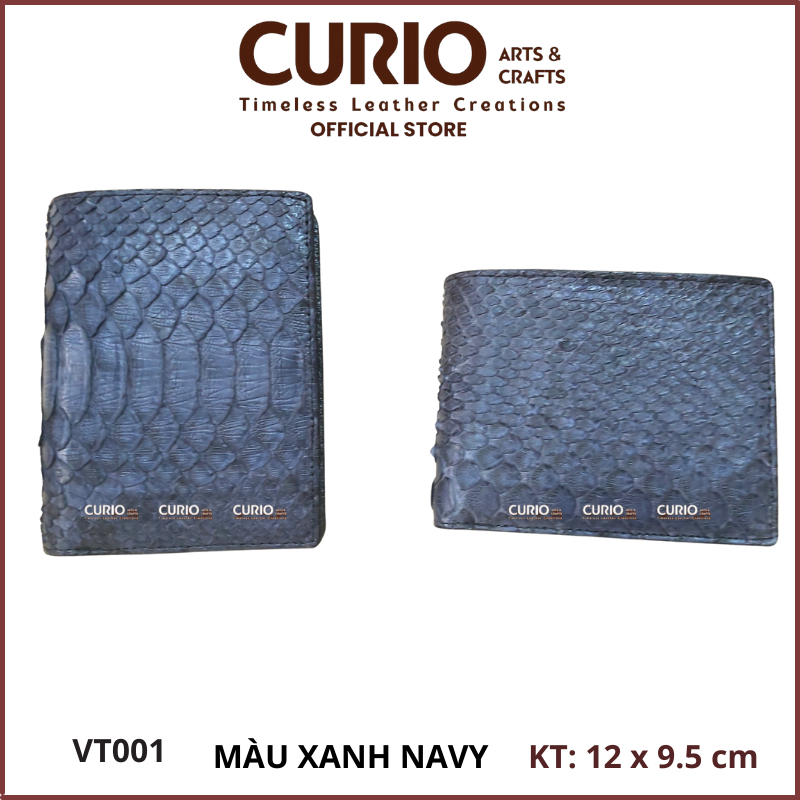 Bóp Ví Da Trăn Thật 100% Không Nối Nhiều Màu Sắc, BH 1 Năm Tặng Kèm Hộp VT001 – Curio Leather