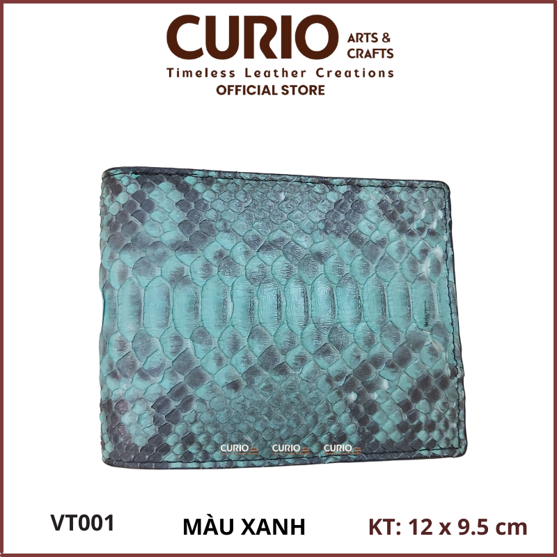 Bóp Ví Da Trăn Thật 100% Không Nối Nhiều Màu Sắc, BH 1 Năm Tặng Kèm Hộp VT001 – Curio Leather