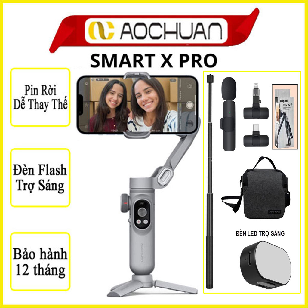 Gimbal chống rung điện thoại AOCHUAN Smart X Pro Tay cầm chống rung quay phim Gymbal điện