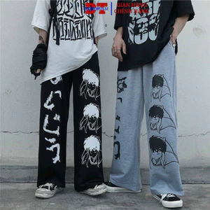 Quần Ống Suông Nam Nữ in Hình Phong Cách Hoạt Hình Nhật Bản K1