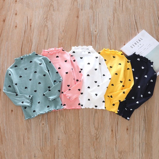 [AT01 Xả hàng] Áo thun bé gái, áo thu đông cho bé gái họa tiết trái tim nhí chất cotton mềm mại Maruka Fashion