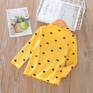 [AT01 Xả hàng] Áo thun bé gái, áo thu đông cho bé gái họa tiết trái tim nhí chất cotton mềm mại Maruka Fashion