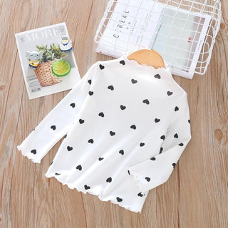 [AT01 Xả hàng] Áo thun bé gái, áo thu đông cho bé gái họa tiết trái tim nhí chất cotton mềm mại Maruka Fashion