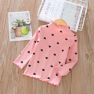 [AT01 Xả hàng] Áo thun bé gái, áo thu đông cho bé gái họa tiết trái tim nhí chất cotton mềm mại Maruka Fashion