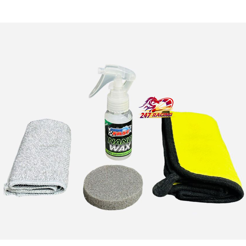 SuperFast Nano Wax Phục Hồi Dàn Nhám dàn áo xe máy PKL Oto kèm theo mút đánh+khăn vàng+khăn than