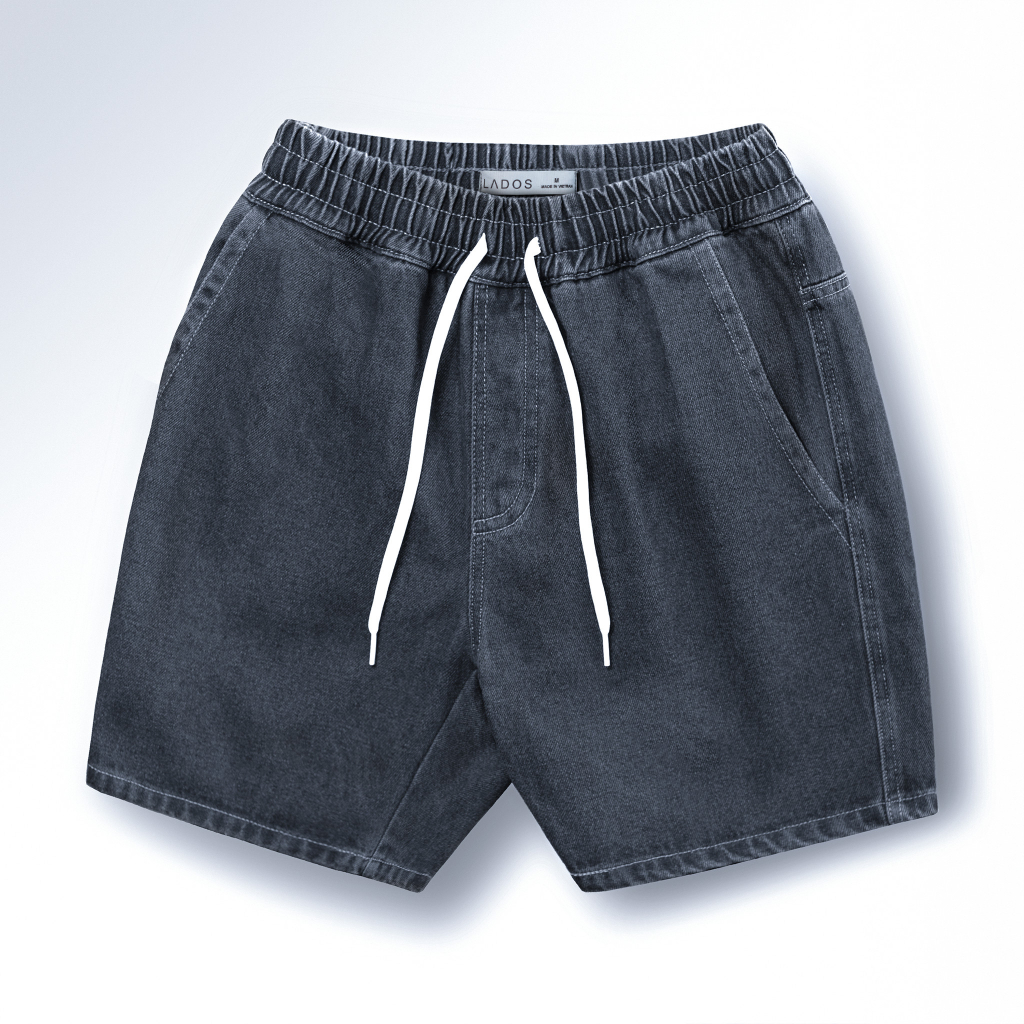 Quần short đùi jeans Nam lưng thun cao cấp LADOS -4104 có dây rút, trẻ trung, thời trang