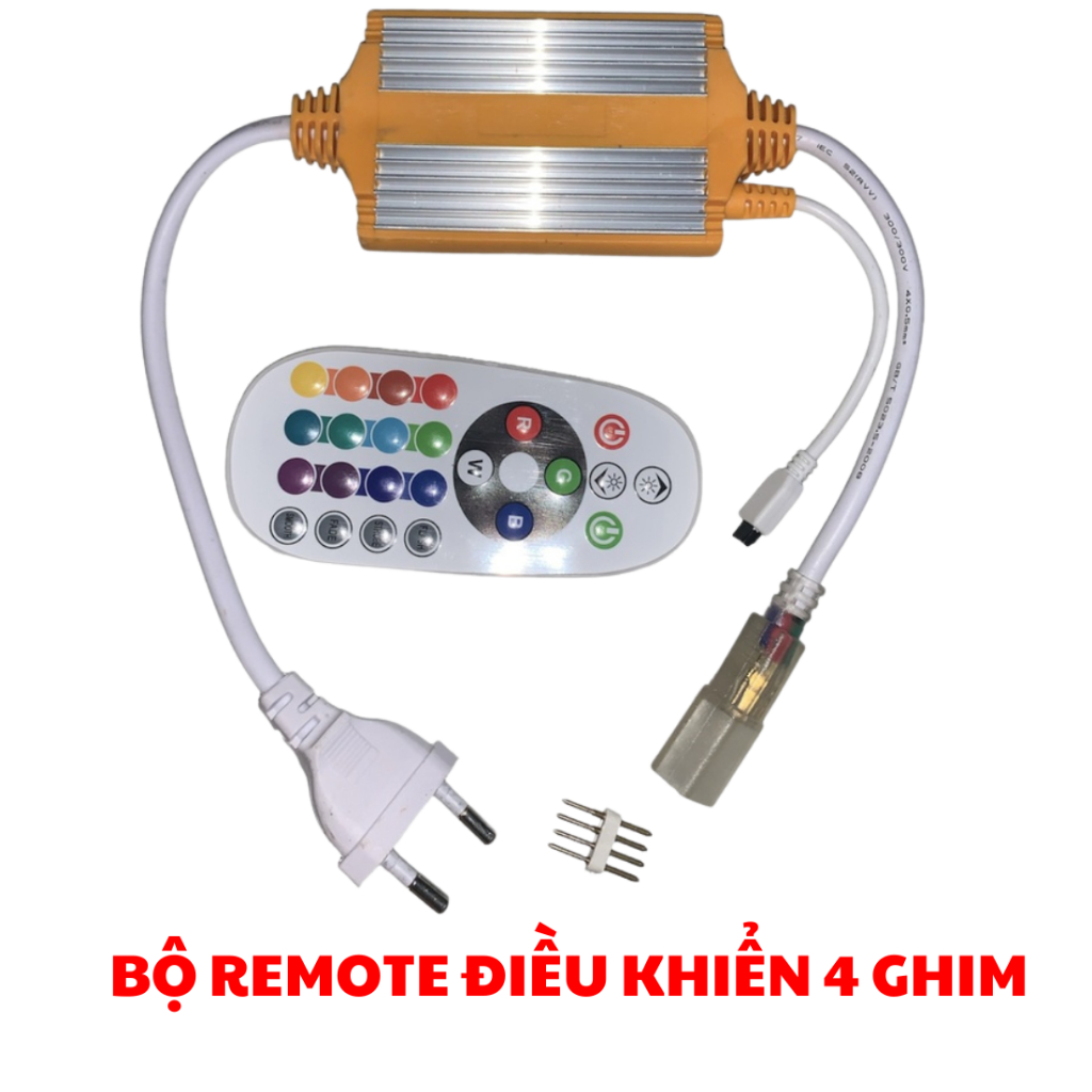 Bộ Nguồn Romote 4 kim Dây LED 5050 RGB đổi 7 màu (100 mét)