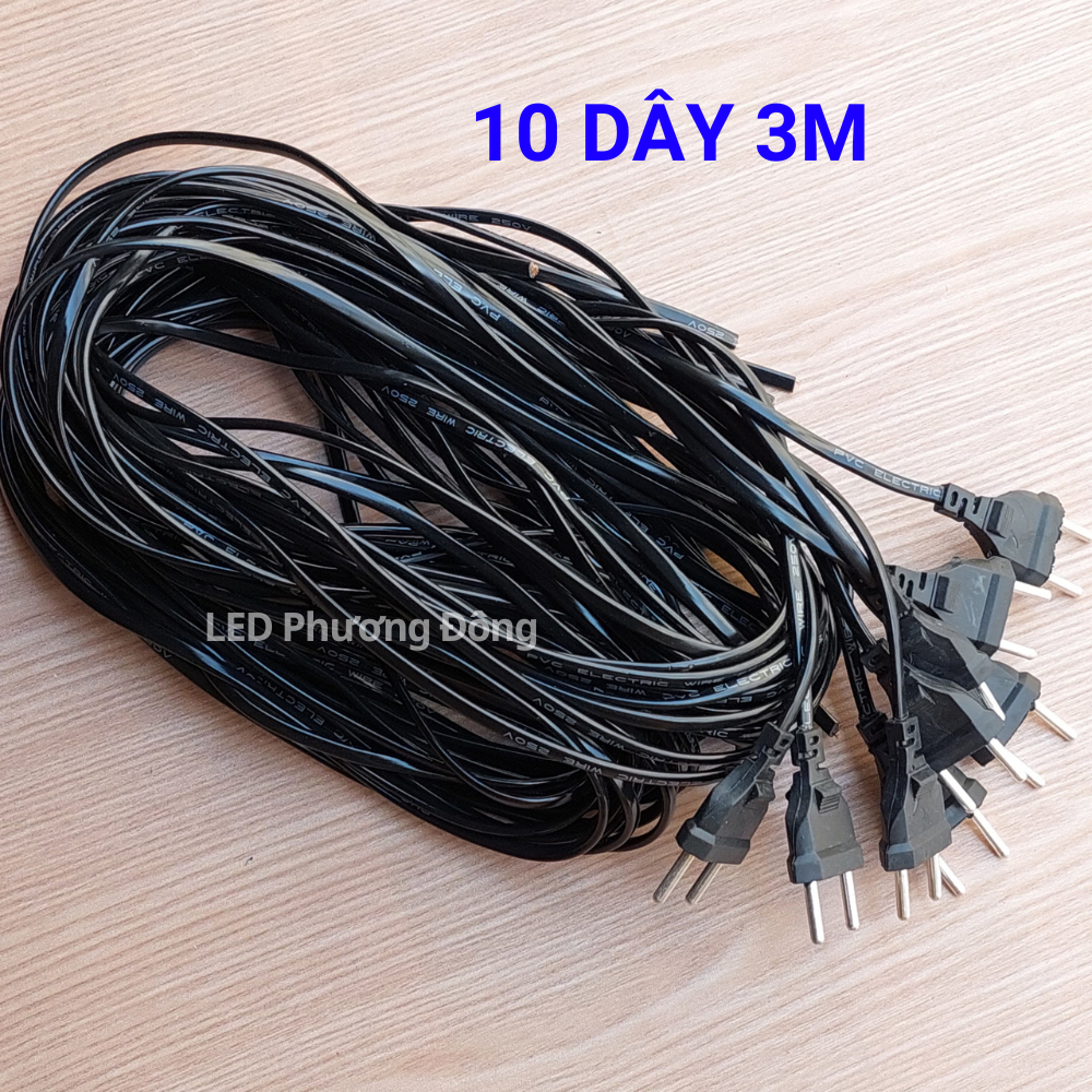 COMBO 10 DÂY NGUỒN QUẠT ĐIỆN 2M - 3M LÕI ĐỒNG