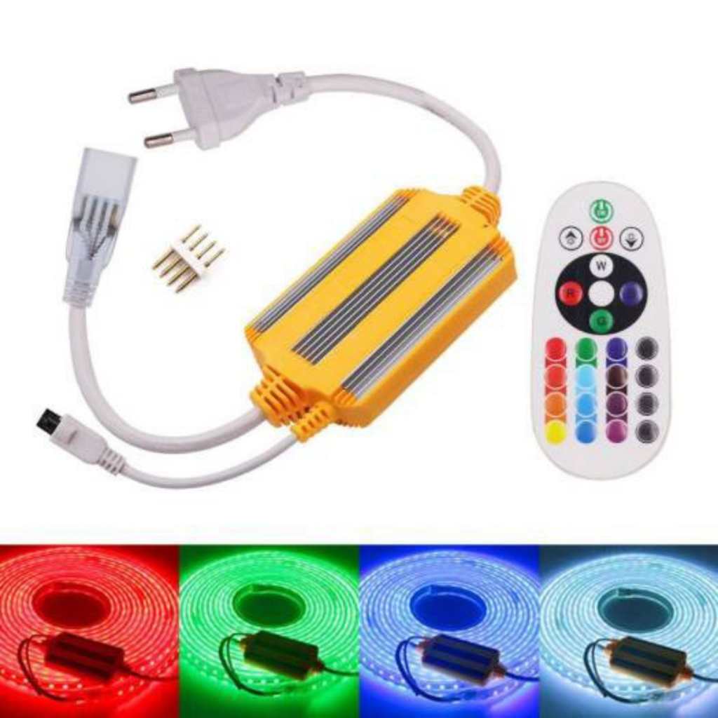 Bộ Nguồn Romote 4 kim Dây LED 5050 RGB đổi 7 màu (100 mét)