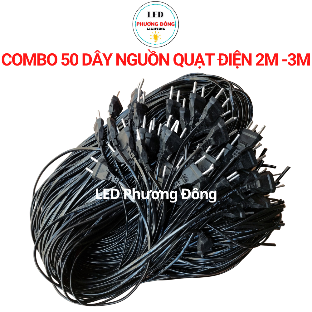 Combo 50 Dây nguồn quạt điện, quạt treo tường 220V 2m - 3m giá rẻ