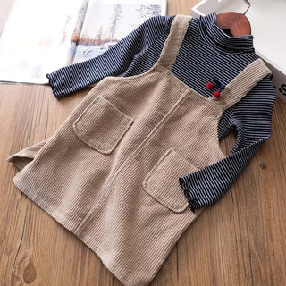 [Y01 Thanh Lý] Yếm nhung tăm bé gái, Váy đeo chất nhung tăm cho bé gái từ 14-27kg Maruka Fashion