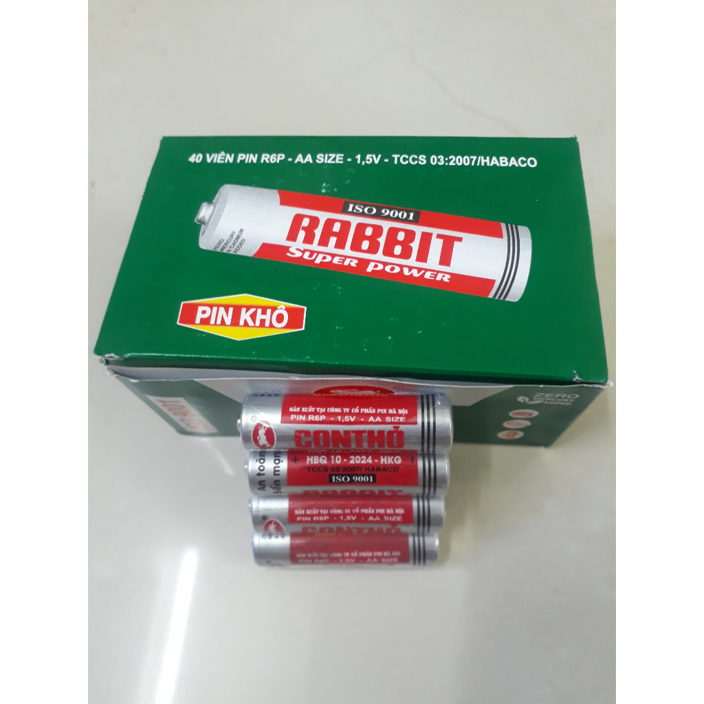 Hộp 40 viên Pin con thỏ AA (Pin tiểu) và Pin con thỏ AAA (Pin đũa, pin ...