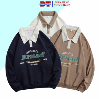 Áo Sweater Polo Nỉ Nam Nữ Unisex Dài Tay Brnad cặp đôi 3 màu Xanh Trắng Nâu L