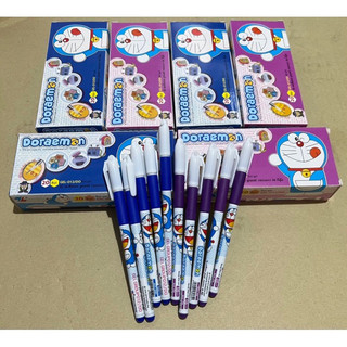 Sỉ hộp 20 bút gel Doraemon 012 nét 0.5mm mực xanh/đen/tím, bút gel học sinh Doremon 012