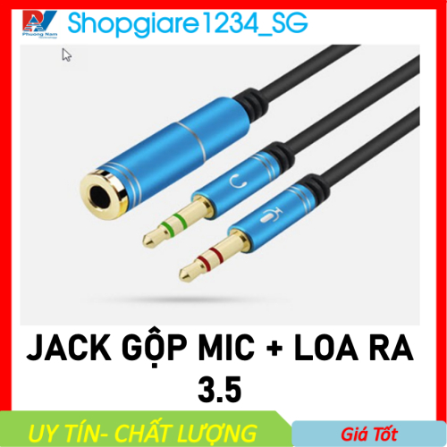 [Mã ELFLASH3 hoàn 10K xu đơn 20K] Dây Gộp Audio Và Micro thành Jack 3.5 - gộp audio và mic 3.5 ra tai nghe, 2kim ra 1 lỗ | BigBuy360 - bigbuy360.vn