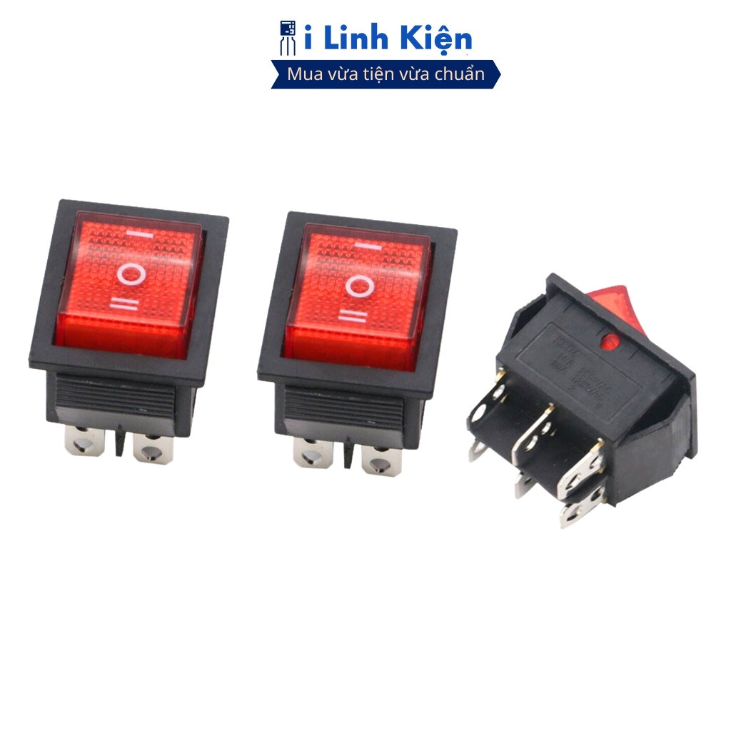 Công tắc bập bênh 6 chân KCD4 250V/15A 3 chế độ 25x31mm đảm bảo chất lượng ilinhkien.