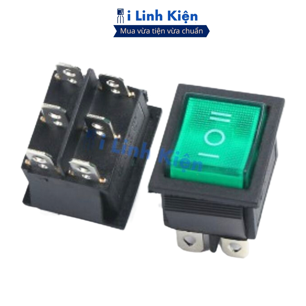 Công tắc bập bênh 6 chân KCD4 15A/250V 3 chế độ 25x31mm chất lượng cao ilinhkien.