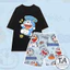Set Bộ DOREMON hoạt hình cartoon - Bộ đùi nam nữ mặc nhà Áo thun Cotton phối quần hoạt hình TUEANHSTORE