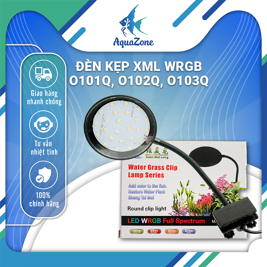 Đèn led kẹp tròn XML O101Q, 0102Q, O103Q 4in1 hệ WRGB dành cho bể thủy ...