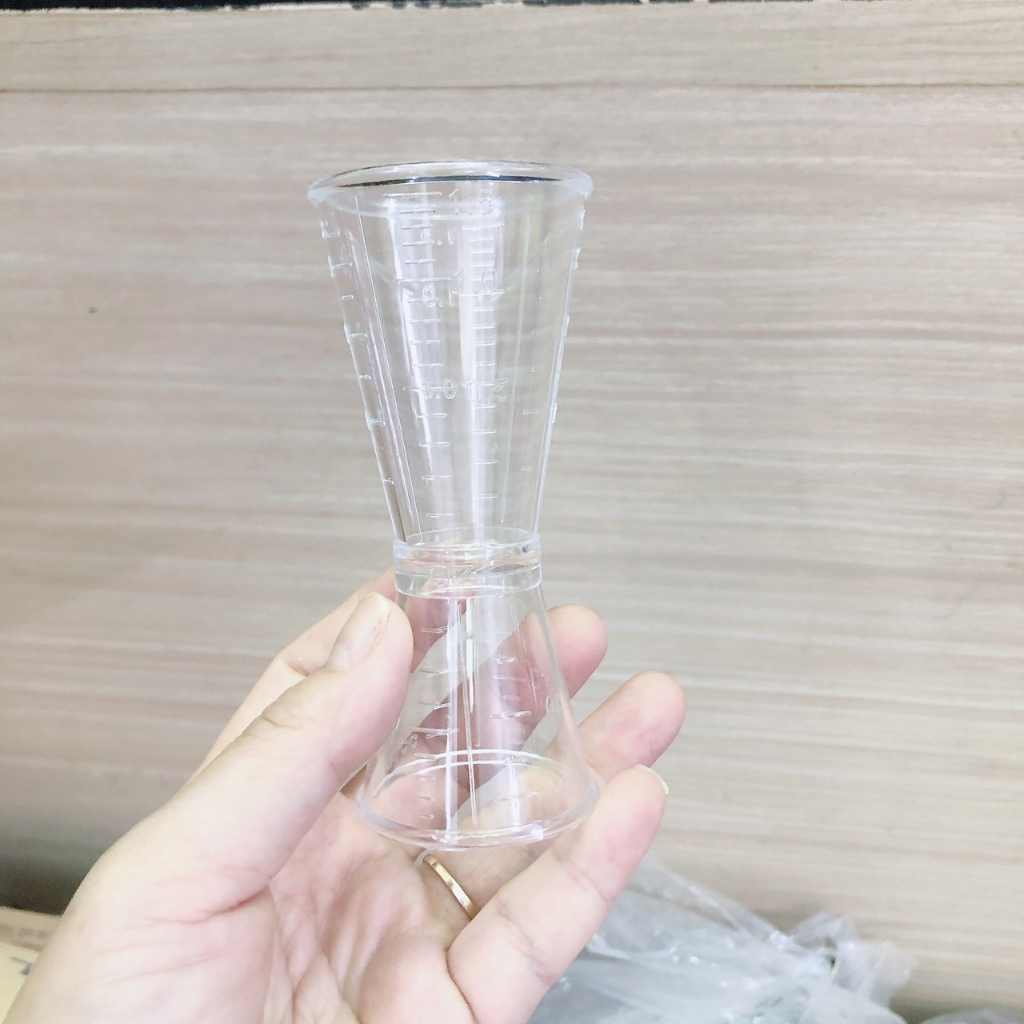 Ly đong NHỰA định lượng pha chế 2 đầu loại Nhựa trong cao cấp – Ly pha chế 2 đầu