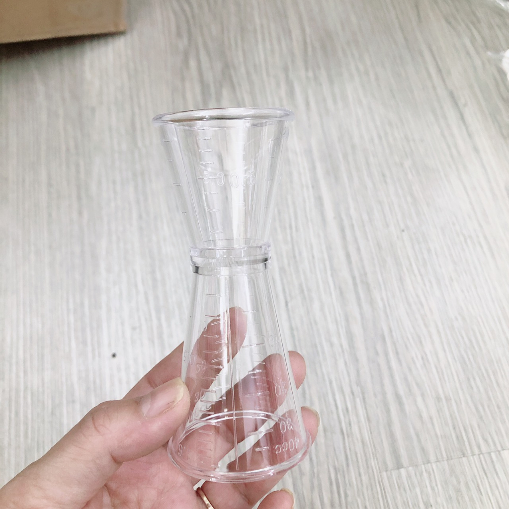 Ly đong NHỰA định lượng pha chế 2 đầu loại Nhựa trong cao cấp – Ly pha chế 2 đầu