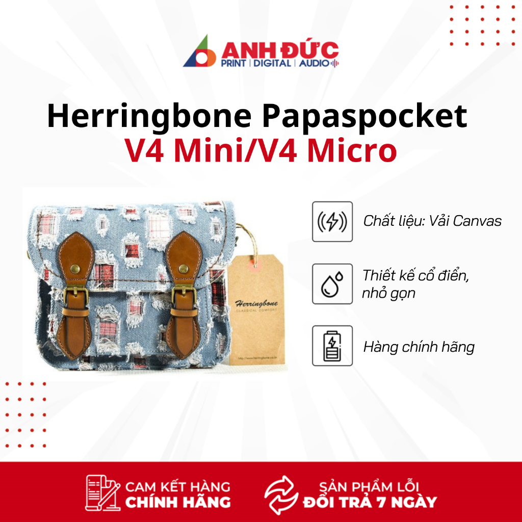 Túi máy ảnh Herringbone Papaspocket V4 Micro/ V4 Mini - Hàng Chính Hãng ...