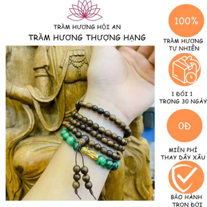 Vòng tay chuỗi hạt trầm hương xớ ngang phổ thông 6li 108 hạt-Bình an,may mắn,tài lộc-Trầm hương Hôi an