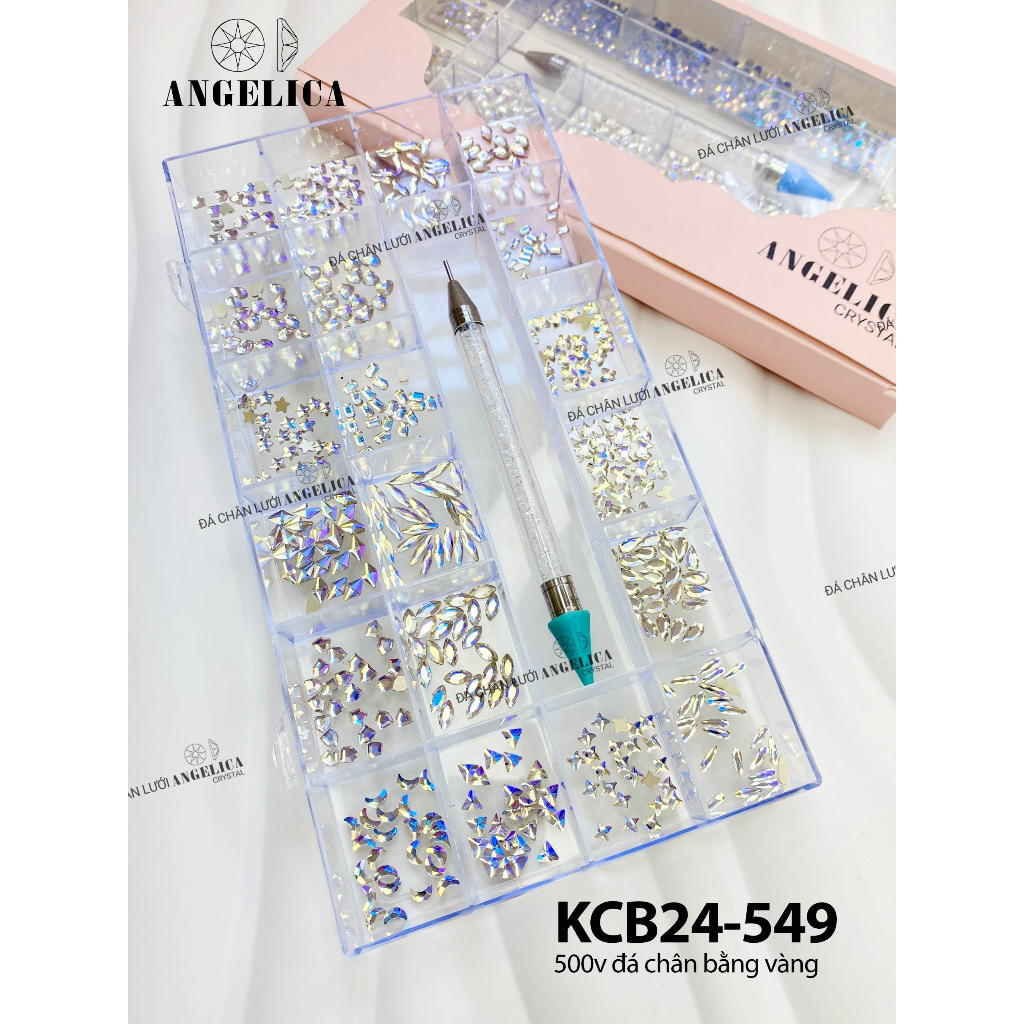 Khay đá nail chân bằng và chân lưới kèm phụ kiện móng ANGELICA KCB-599