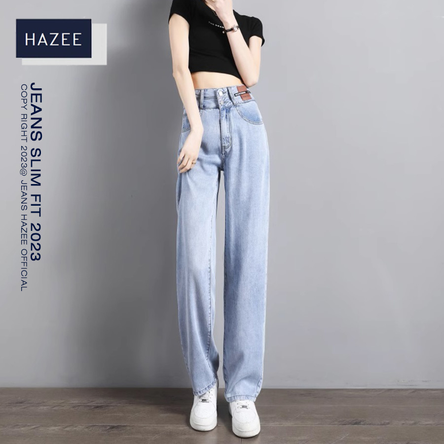 Quần jean nữ ôm dáng ống loe HAZEE- Quần jeans Nữ cạp Cao Dáng Suông Style