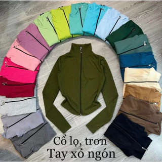 Áo khoác Ủ KEM CỔ LỌ KHÔNG TÚI,Tay xỏ ngón, treding xu hướng áo khoác chất thun gân (mã K15).