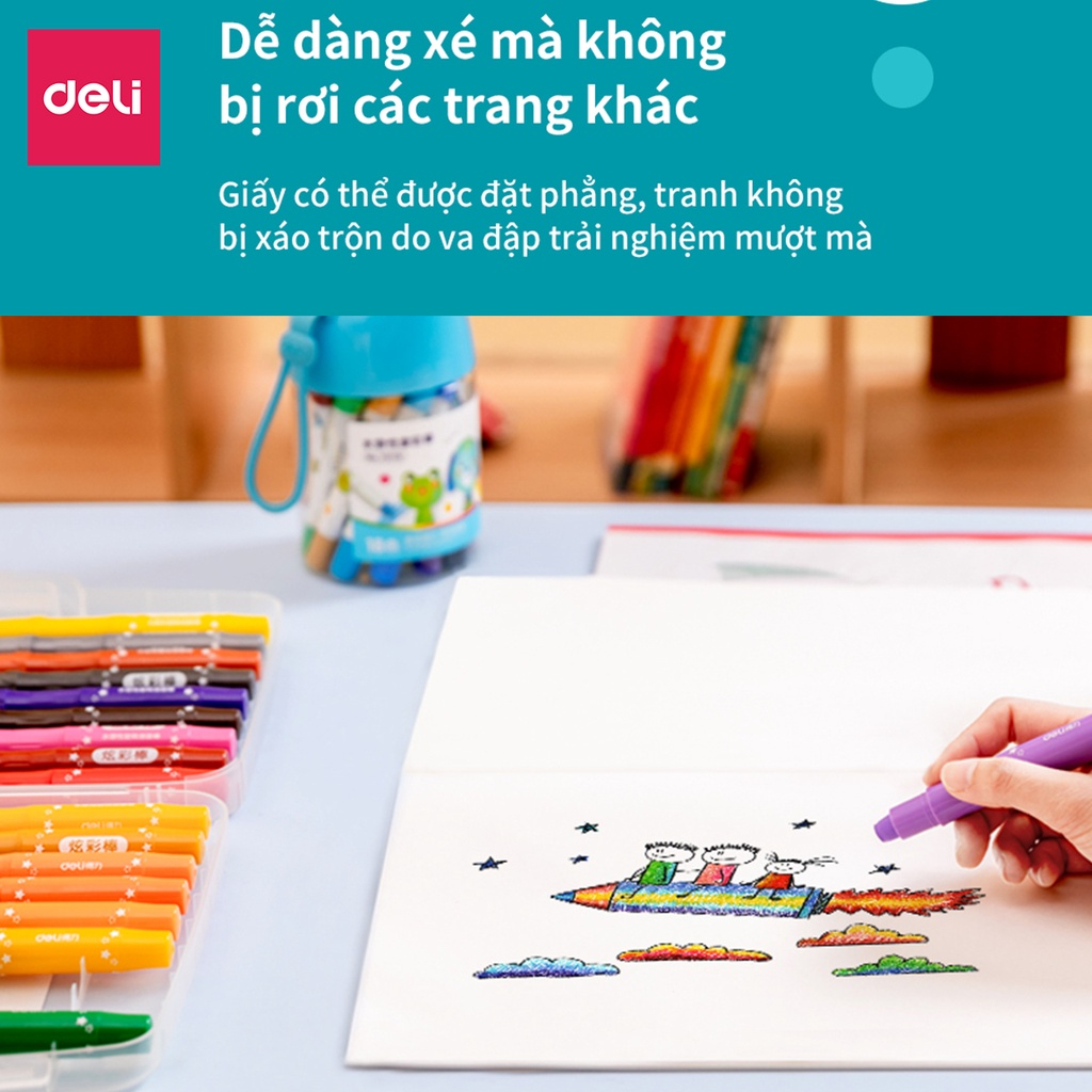 Vở Vẽ Học Sinh Tập Tô Màu Cho Bé A4/B5 Deli - Sổ Tô Màu Sổ Vẽ học sinh Giấy Dày Mịn Hạn Chế Lem Màu Chất Liệu An Toàn